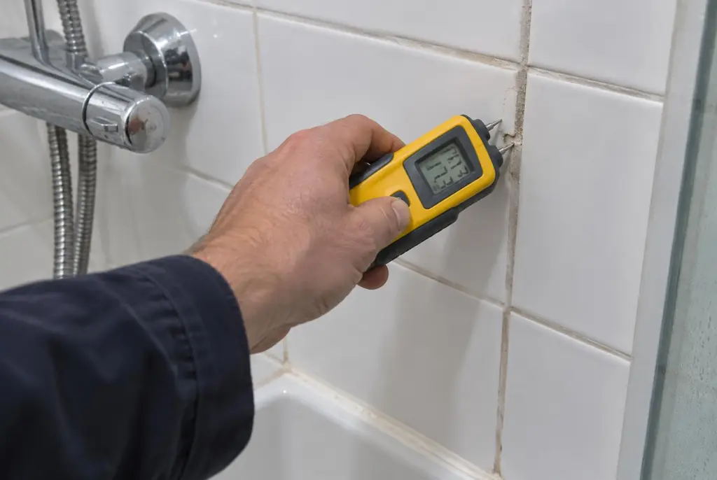 Lekdetectie Apeldoorn – vochtmeter op badkamertegels bij de douche